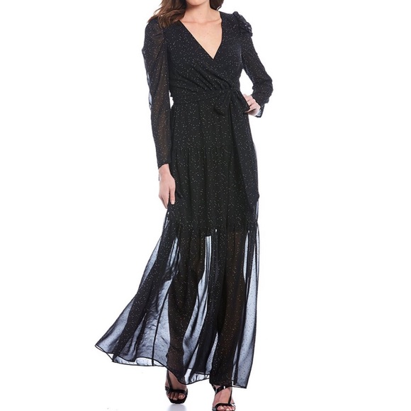 (NWT) Long Sleeve Chiffon Maxi Dress Eliza j - Picture 1 of 4